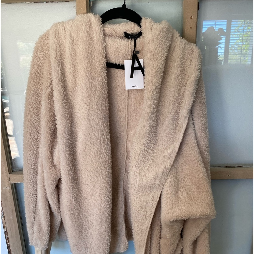 ANGL Cream Plush Teddy Coat